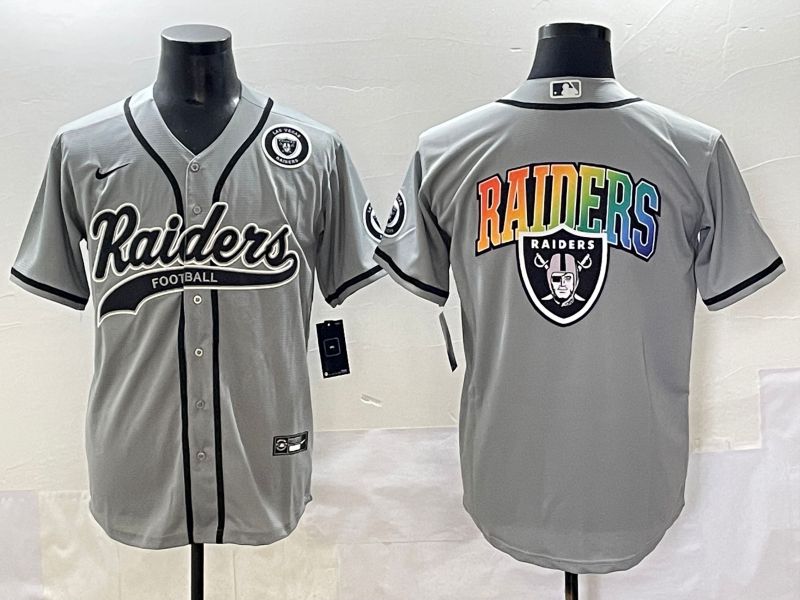 Men 2025 Oakland Raiders Blank Grey Joint Name Nike Limited NFL Jersey style 7->oakland raiders->NFL Jersey
